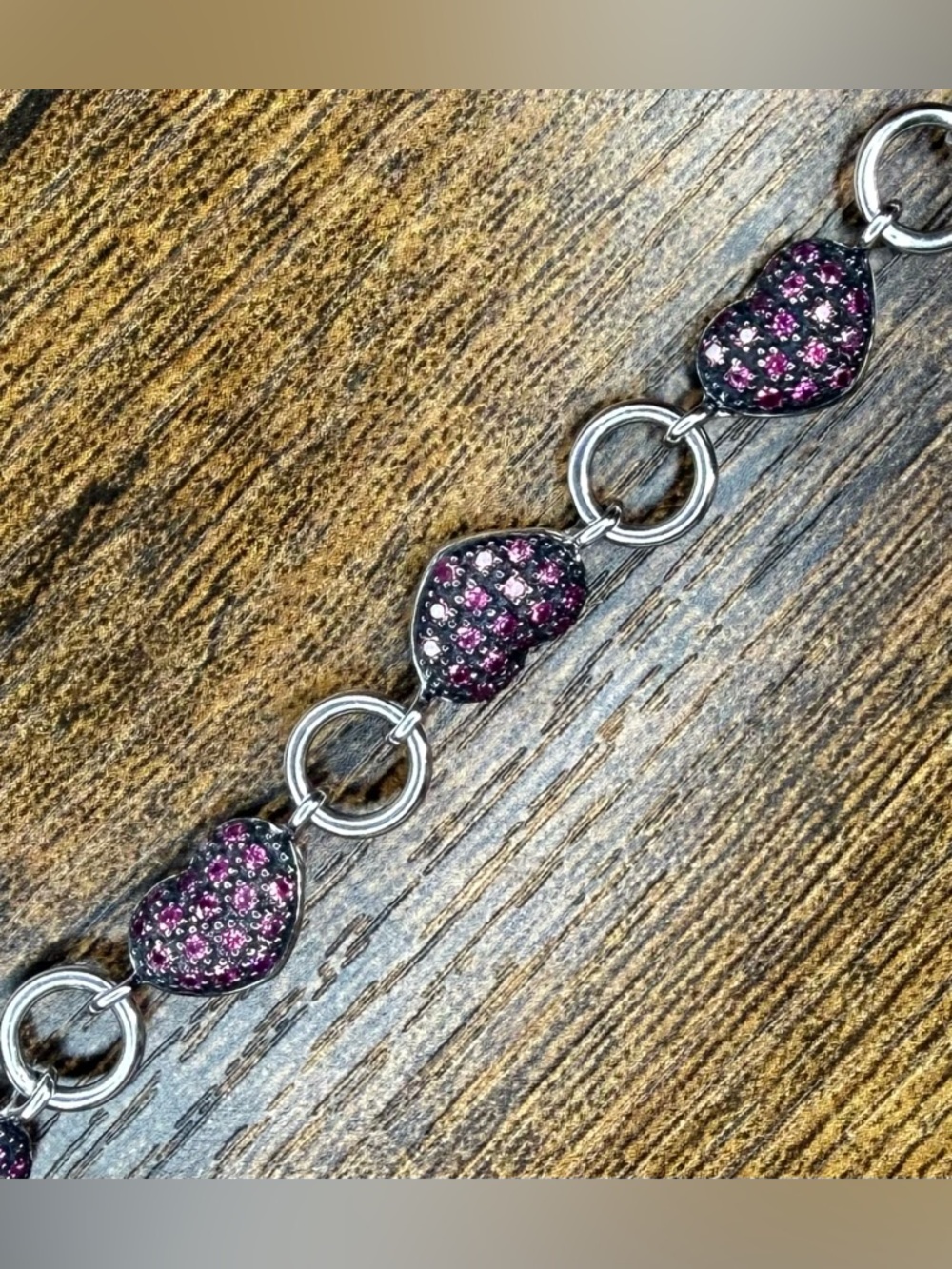 Kay Jewelers Pink Sapphire Heart Bracelet with Matching Dangle Earrings - Picture 4 of 8